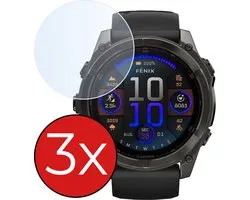 Screenprotector Geschikt voor Garmin Fenix 8 Solar (51 mm) Screenprotector Glas Gehard Screen Cover - Screen Protector Geschikt voor Garmin Fenix 8 Solar Screenprotector Tempered Glass - 3 PACK