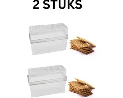 2 STUKS Cracker Bewaardoos - Transparant - Crackerdoos - Knackebrod Bewaardoos