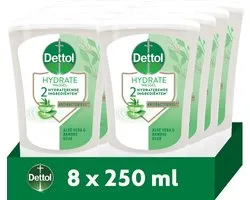 Dettol No-Touch Navulling Handzeep Aloë Vera & Bamboe (Hydrate) 250ml - 8 stuks - Voordeelverpakking