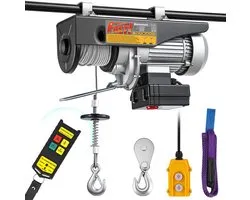 Mxmoonant Electric hoist, 200/400 kg, fast type 10/20 m/min, lifting height 6/12 m, wireless and wired operation, 1600 W