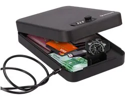 Brihard Portable Case - XXL Coffre-fort de sécurité avec code mécanique - 1 pièce - Construction en acier et possibilités de fixation