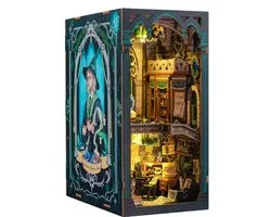 CuteBee Book Nook - Modelbouw - Houten 3D Puzzel - DIY Bouwpakket Volwassenen en Volwassenen - Boekensteun - Boekenhouder - Darkness Common Room