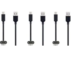 3 câbles USB C OneOne de 0. Câble de charge extra court et pratique. Câble de charge universel compatible avec les marques Asus, ZTE, Fairphone, Sony, OPPO, Nokia, Acer, Arnova, BlackBerry, Anker (Soundcore), Archos et Cardo.