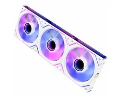 AsiaHorse Dawn Pro - 120mm ARGB PC Ventilator - Daisy Chain - PWM - Dual Zone RGB - 3x - Forward - Wit