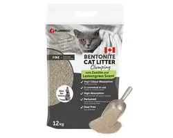 Flamingo - Flamingo Klonterend - Kattenbakvulling Katten - Kattenbakvulling Citroengras Met Groene Zeoliet 12kg - 1st - 1pce