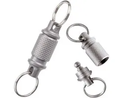 Titanium Quick Release Keychain Swivel, Detachable Rotatable Silver Heavy Duty Car Key Holder Clip with Stainless Steel Keychains Accessory for Bag Wallet Belt, Silver, 5.2CM