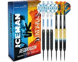 RED DRAGON - Peter Wright Snakebite V Gerwyn Price Iceman DWC Brass Fléchettes Professional - 22 grammes