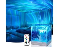 Nique Noorderlicht Projector - Northern Light - Cube Lamp - Wave Lamp - Crystal Lamp - Ocean Projector - Draadloos Model - 16 kleuren - Aurora - Sterren Projector