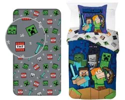 Housse de couette Minecraft + drap-housse
