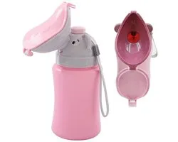 carmdering - Plas Potje - Reis Urinaal - Kinder Potje - Zindelijkheidstraining - 500 ml, lekdicht, ABS, met hendel - Voor meisjes, 1-10 jaar - Compact, lichtgewicht, eenvoudig schoon te maken - Perfect voor auto, reis en onderweg