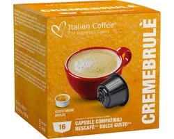 Café italien - Coffee crème brûlée - 16x pièces - Compatible Dolce Gusto