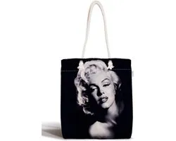 Schoudertas dames met rits - Marilyn Monroe - Canvas 45x50 - Strandtas - Shopper tas - Dames tassen - Zomer - Hobby