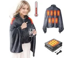 Luxe Warmtedeken – Elektrisch Deken – Electric Blanket – Heating – Verwarmd Deken – USB – Wasmachinebestendig – Lichtgewicht – Grijs
