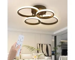GBLY LED Deckenleuchte Wohnzimmer: 55cm Deckenlampe Dimmbar Modern Schwarz - ShopVlot