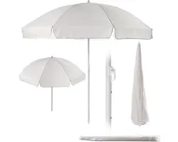 KADAX Round Parasol, 220 x 142-224 cm, Patio Parasol, Balcony Screen, Height Adjustable Umbrella for Balcony, Garden, Patio, Pool and Beach