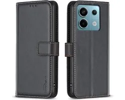 BINFEN Étui à Livres adapté à l'étui Xiaomi Redmi Note 13 Pro 5G / Poco X6 - Zwart