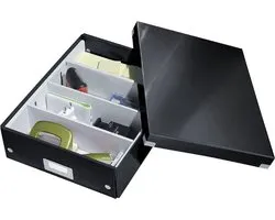 Opbergdoos leitz wow click store middel zwart | 6 stuks