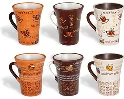 6 porcelain coffee cups 125ml - original gift cups for solo coffee - tea cup brown koffiekopjes set van 6