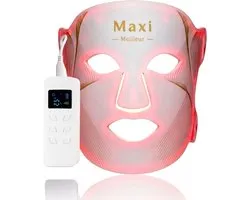 Maxi Meilleur® led masker lichttherapie - Nova series Red Light Therapy - Led Face mask white - huidverjongingsapparaat gezicht - rood licht therapie - infraroodtherapie - collageen masker - LED Gezichtsmasker