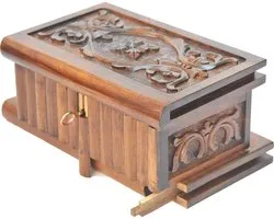 Walnut Treasure Within Puzzle Secret Magic Box Handgemaakte Unieke Sieraden Doos met Verborgen Sleutel (25x15x13 cm) 10"x6"x5"