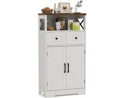 Home & Beyond® Sideboard avec tiroirs et compartiment ouvert - Meuble de cuisine, buffet et meuble bar à café - Blanc - 58 x 29 x 108 cm