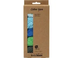 CC Cotton Yarn, no. 8/4, L: 5x50 m, blue/green harmony, 5x20 g/ 1 pack