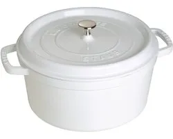 Staub Ronde Cocotte 28cm - wit - gietijzer - 6.75L