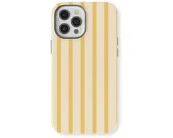 DripCase Gestreept Hoesje geschikt voor iPhone 12 Pro | Backcover met Mag | Stripes Motief | Trendy Case geschikt voor iPhone 12 Pro met Strepen Vanilla Drop
