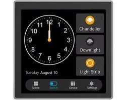 Paneelschakelaar Touchscreen - Smart Home Bediening - Sfeerverlichting Instellen - Zigbee Smart Switch - 86x86x11mm - Zwart
