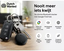 Traceur GPS Dutch Wanted - Traceur Bluetooth pour Android - Porte-clés intelligent avec application Google Find Hub
