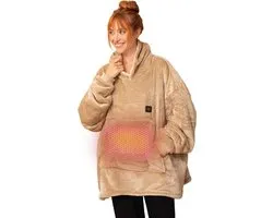 Sweat à capuche chauffant Seranova - Sweat à capuche couverture chauffante - Électrique - Pull couverture chauffante - Unisexe - Doux et chaud - Beige