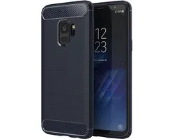 ebestStar - Coque compatible avec Samsung S9 Galaxy, Etui Protection Motif Carbone, Antichoc Souple TPU, Bleu Foncé