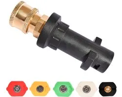 Geschikt voor Kärcher K2-K7 hogedrukreiniger waterpistool schuimfles adapter 1/4 snelkoppeling hoge druk vijfkleurige sproeikop schuimpistool onderdelen