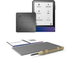 Ledger Flex + SOLIDHODL – Crypto Hardware Wallet met Touchscreen – 15.000+ Coins & NFT’s – Bluetooth, USB-C & NFC – Inclusief Ledger Recovery Key - Neptune Blue