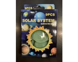 Solar system glow in the dark figuurtjes 9 stuks