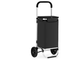 Caddie de courses - Caddie de courses - Caddie de courses - Pliable - Grandes Roues - Sac de courses amovible - Chariot en aluminium - 2 roulettes - 40 Litres - Jusqu'à 40kg