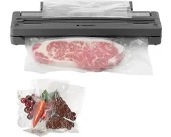 Machine sous vide Navaris avec 5 sacs sous vide - Pour cuisson sous vide - 37,5 x 7 x 6,6 cm - Avec un rouleau de sacs sous vide - Machine sous vide - Grijs