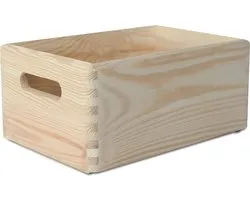 Creative Deco Grote Houten Opbergkist – 30 x 20 x 14 cm – Ongeverfd