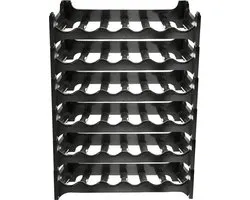 Porte-bouteilles/porte-bouteilles en plastique empilable pour 36 bouteilles - Cosy et Trendy - NOIR