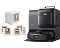 eufy Robotstofzuiger Omni E28 met 6 stofzakken, draagbare dieptereiniger, HydroJet systeem, 20.000 Pa zuigkracht, DuoSpiral ontklittende borstels, CornerRover arm, alles-in-één station