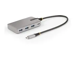 StarTech.com 4-Port USB-C Hub met USB-C DP Alt Mode Video Output 4K 60Hz, 3x USB-A, 1x USB Type-C, 100W Power Delivery Pass-Through, USB 3.2 10Gbps, 30cm Kabel, Compacte USB Hub