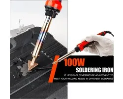 Leder Strijker - leder Strijkpers - Lederen Strijkgereedschap - Strijkgereedschap - Zwart - Rood - 100W - 50W - Met Accessoires
