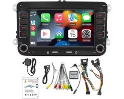 Autoradio Android 13 avec CarPlay pour VW Golf 5, 6, Polo, Skoda Caddy, T5, Passat, radio 2 Din avec écran 7 pouces, système de navigation, avec Bluetooth/ USB / FM/ RDS, prise en charge de Mirror Link