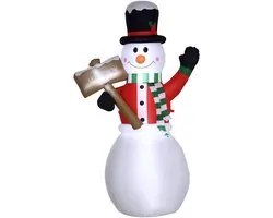 Opblaasbare sneeuwpop - Kerstdecoratie voor buiten - 1,80 meter - Inclusief ventilator - Zorgt voor een kerstsfeer