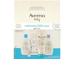 Aveeno Baby Welcome Little One Ensemble Cadeau - Soin Complet 5 Pièces pour Bébé Nouveau-né | Body Wash & Shampoo, Nettoyant Bain Apaisant, Lingettes Humides, Crème Quotidienne & Baume