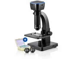 Zoomble® Digitale Microscoop met 25 Preparaten & Camera – 500x/2000x Zoom – Beeld op Scherm via App - E-book Microscopie - Foto/Video - Wifi/USB - 1800mAh Batterij