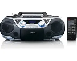 Lenco SCD-720SI - Draagbare DAB+ Radio met Bluetooth, CD-speler en Cassette - Stereo Boombox - Netstroom & Batterijen - Zilver