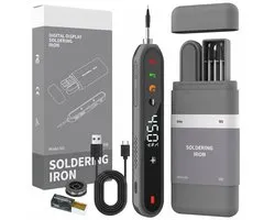 Fokelyi Fer à souder sans fil - Rechargeable - Soudure fine - USB-C - 8W - Écran LCD - 180-450℃ réglable - Chauffage rapide et mode veille auto - Outil électrique
