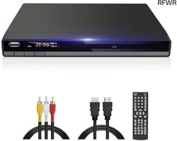 DVD Player HDMI Region Free DVD Player for TV, 1080P Upscaling, USB Input, Breakpoint Memory, Built-in PAL NTSC, DVD/CD Players Play All Regions and Multiple Formats for Home