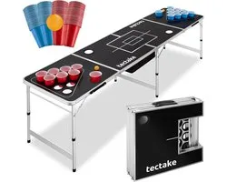 tectake - Beerpong Table de Beer pong Beer Ball Blitz - avec 100 gobelets et 6 balles - 404952